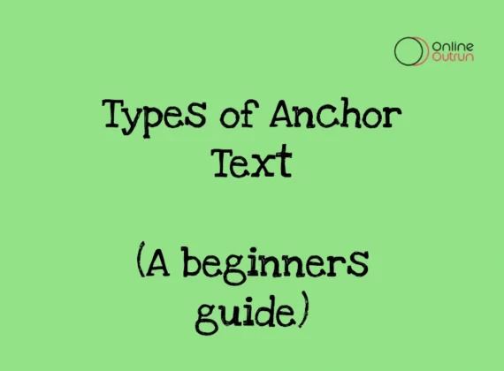 An simple image with a text Types of anchor text (A beginners guide)