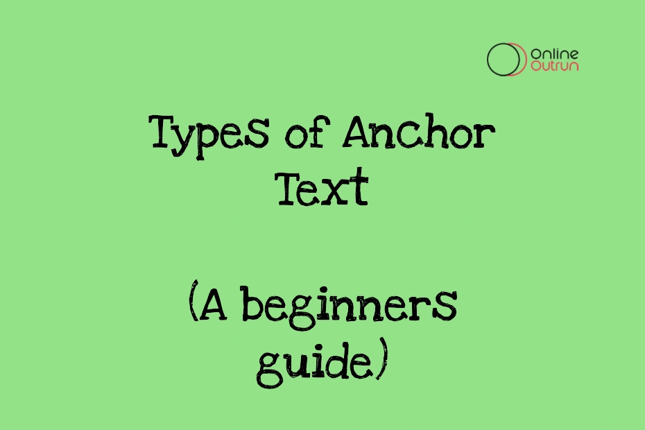 An simple image with a text Types of anchor text (A beginners guide)