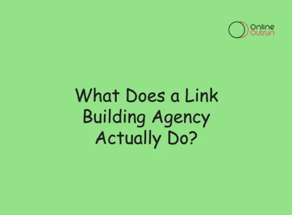 A featured image with written what does a link building agency do on it